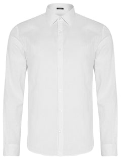 Camisa Ellus Masculina Regular Linen Like Classic Italian Branca