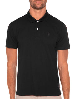 Polo U.S. Polo Assn Masculina Piquet Authentic Black Logo Preta