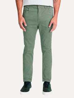 Calça Aramis Masculina Sarja Slim Color Tinturada Verde
