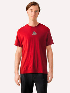 Camiseta Lacoste Masculina Regular Cotton Jersey Vintage Branded Bordô