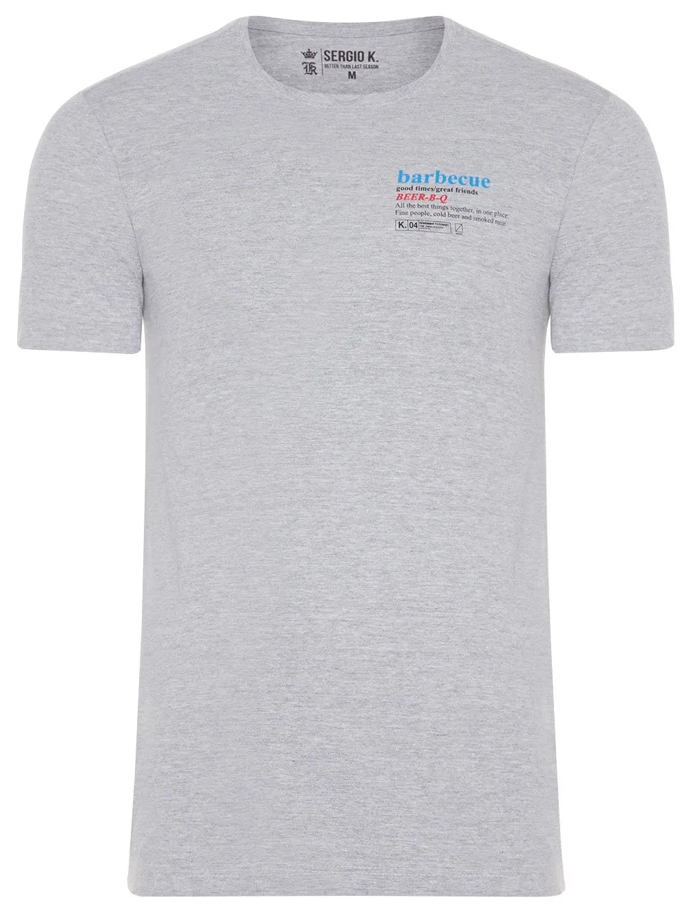 Camiseta Sergio K Masculina Barbecue Good Times Cinza Mescla