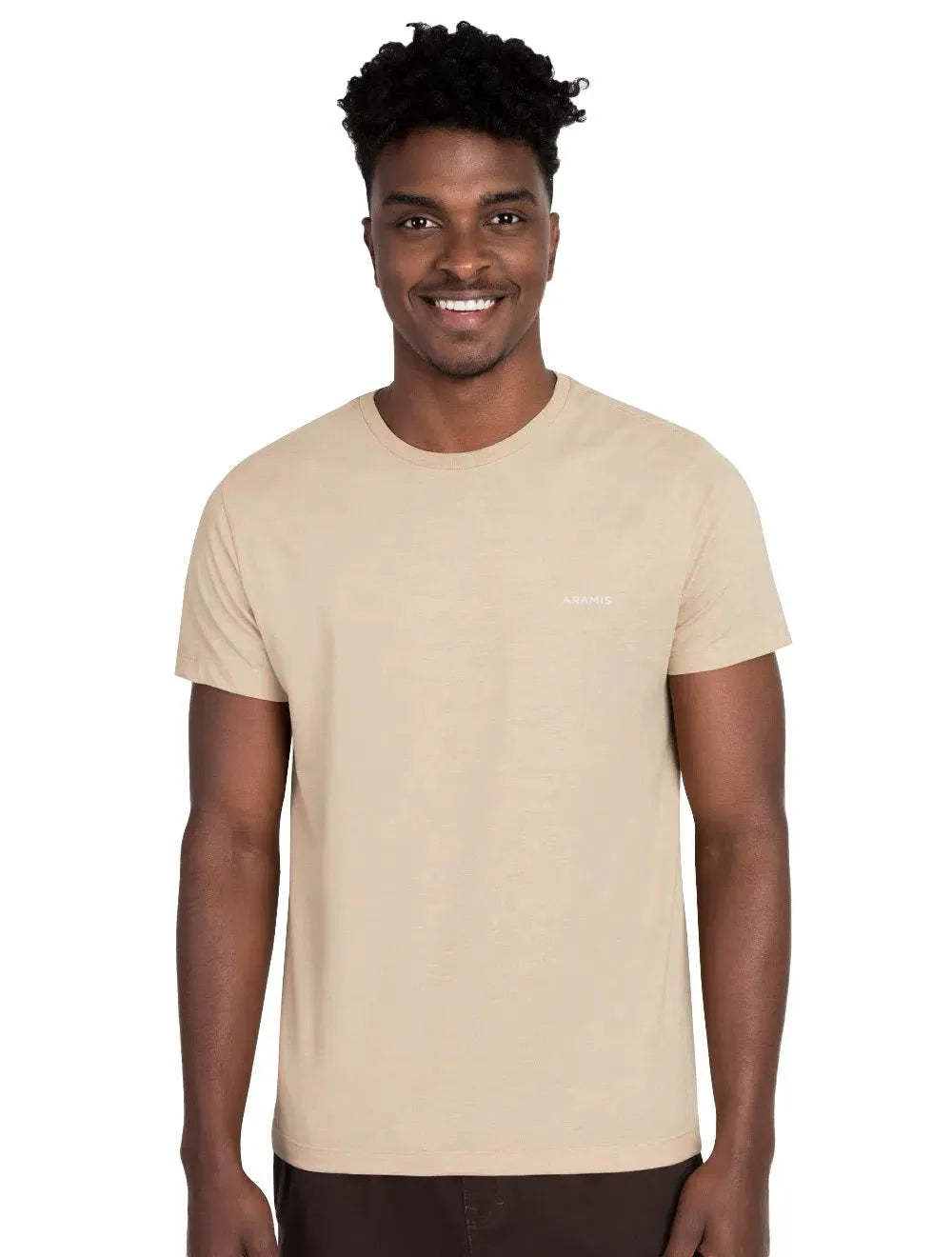 Camiseta Aramis Masculina Tingimento Eco Lisa Areia