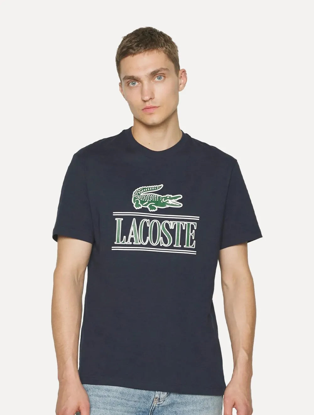 Camiseta Lacoste Masculina Heavy Cotton Jersey Vintage Azul Marinho
