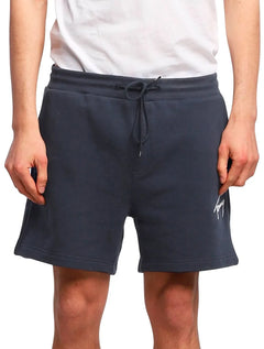 Bermuda Tommy Jeans Masculina Moletom Embroidered Signature Azul Marinho