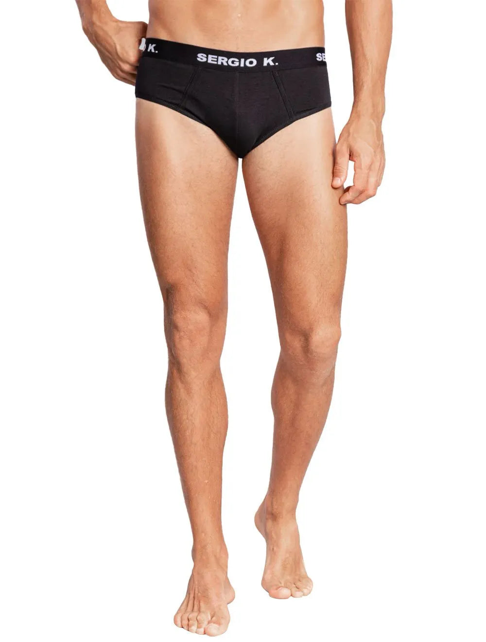 Cueca Sergio K Slip Preta Pack 2UN