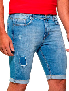 Bermuda Guess Jeans Masculina Cerzido Stone Clara