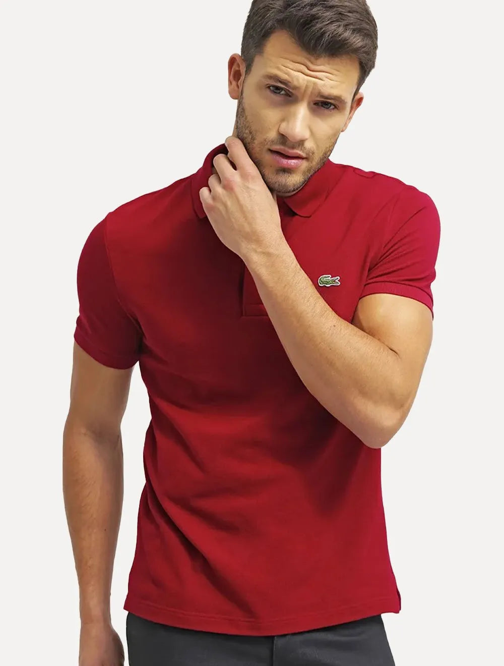 Polo Lacoste Masculina L.12.12 Bordô