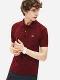 Camisa Polo Lacoste Masculina Classic Fit Mescla Bordô