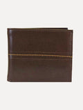 Carteira Levis Masculina Couro ID Bifold Plaid Marrom Café