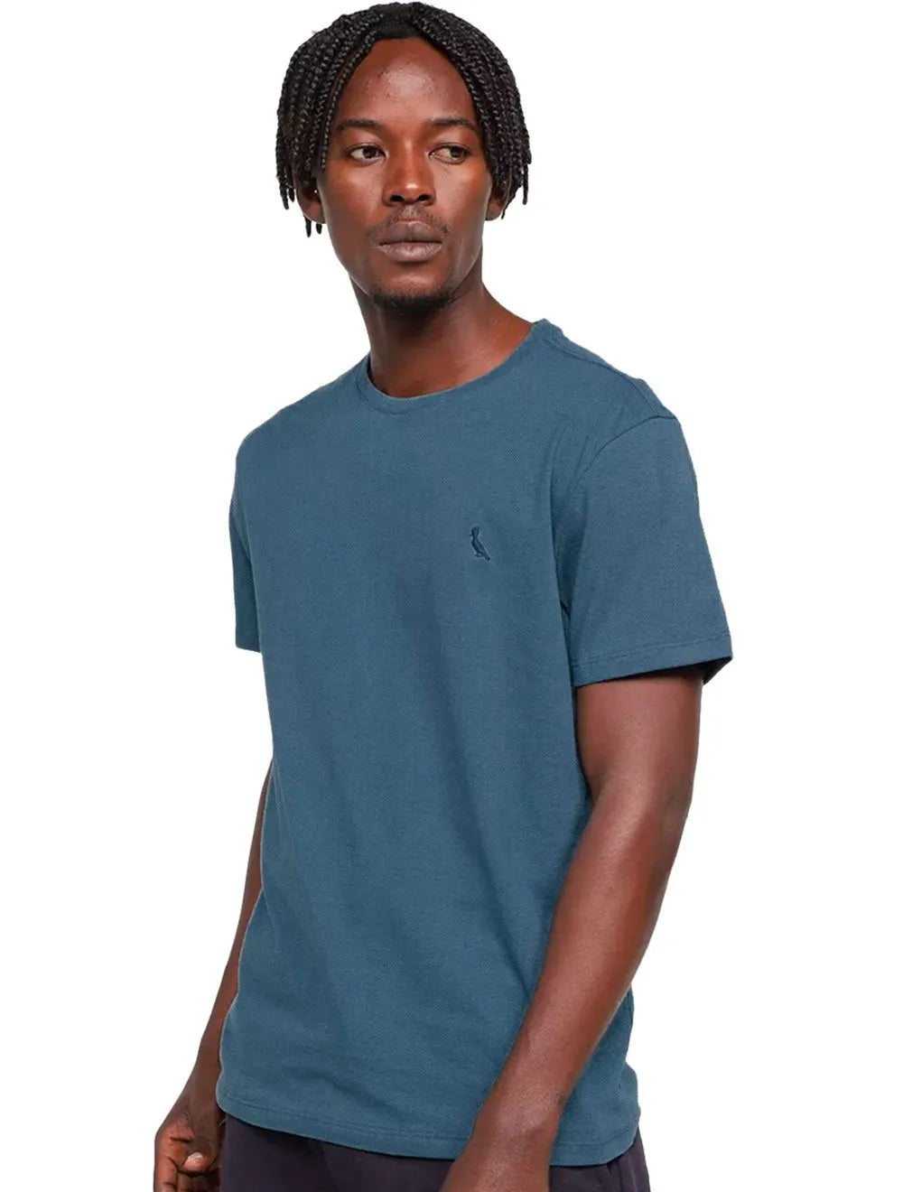 Camiseta Reserva Masculina Piquet Regular Azul Petróleo