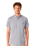 Camisa Reserva Masculina Manga Curta Oxford Color Azul Marinho Mescla