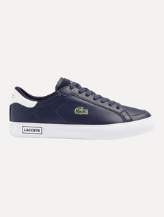 Tênis Lacoste Masculino Couro Powercourt Nvy/Wht Azul Marinho