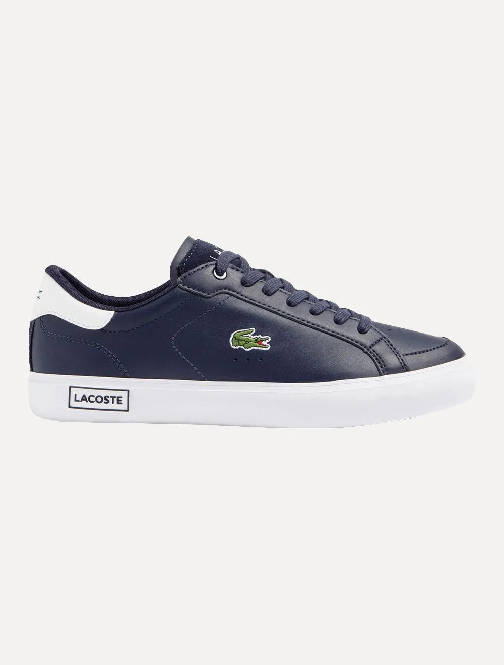 Tênis Lacoste Masculino Couro Powercourt Nvy/Wht Azul Marinho