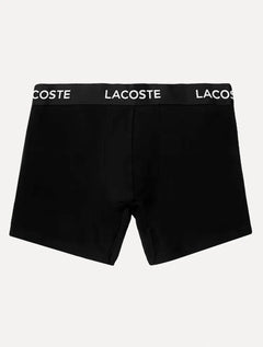 Cuecas Lacoste Boxer Long Lettered Waist Preta Pack 3UN