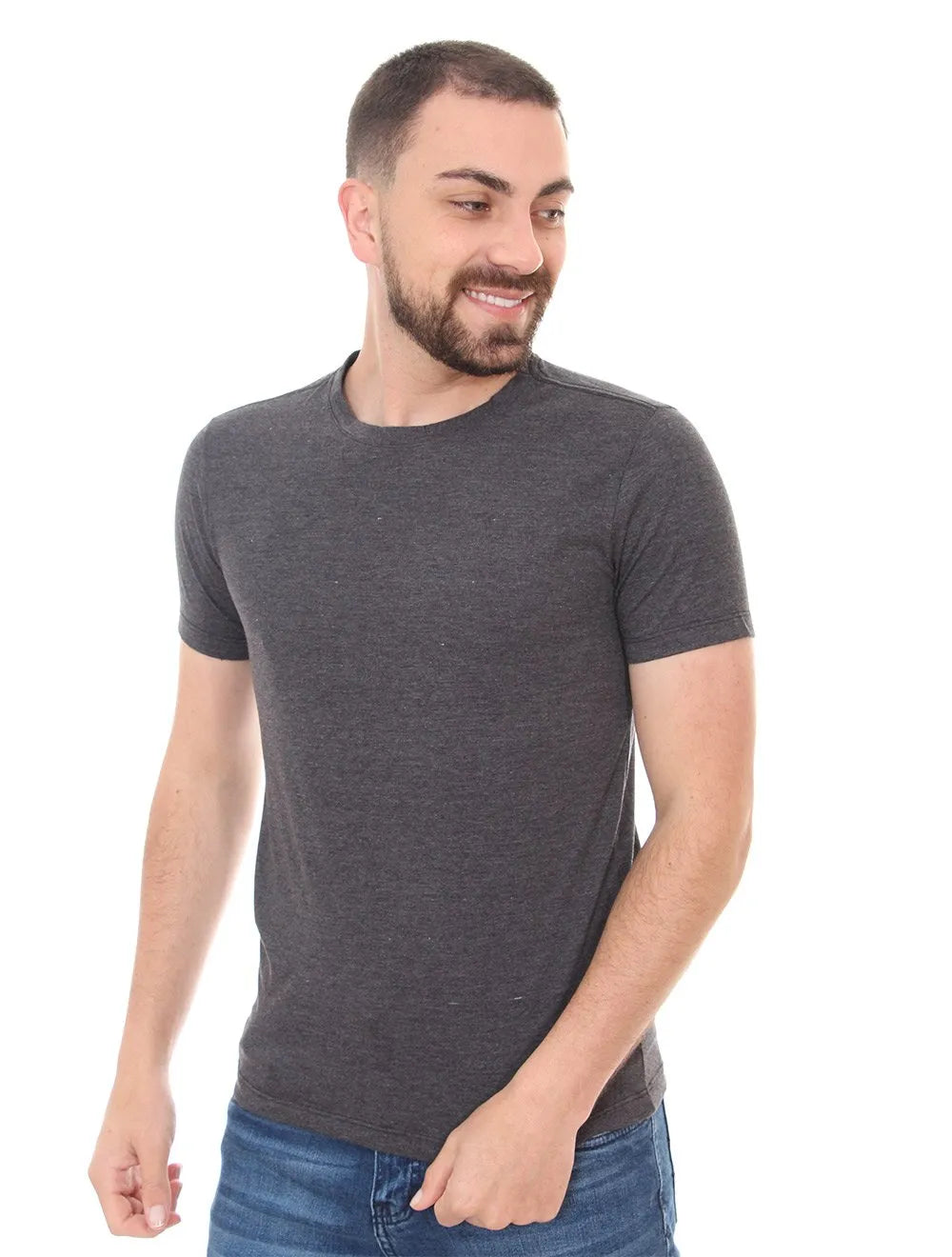 Camiseta Sergio K Masculina Back To Basics Blue Logo Chumbo Mescla