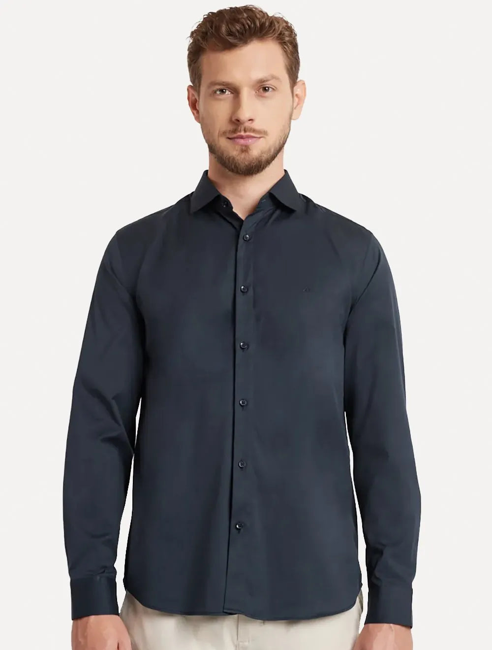 Camisa Aramis Masculina Cosmo Stretch Algodão Poliamida Azul Marinho