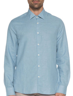 Camisa VR Masculina Casual Cotton Stretch Azul