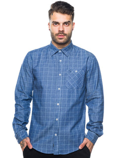 Camisa Disky Masculina Slim Fit Xadrez Navy Finale Azul