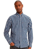 Camisa Levis Classic One Pocket Xadrez Azul e Branca