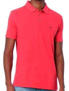 Polo Calvin Klein Masculina Omega Logo Rosa Cerise