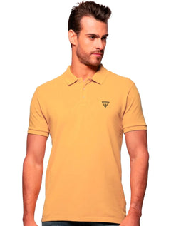 Polo Guess Masculina Piquet Slick Gold Amarela