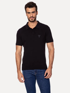 Polo Guess Masculina Piquet Preta