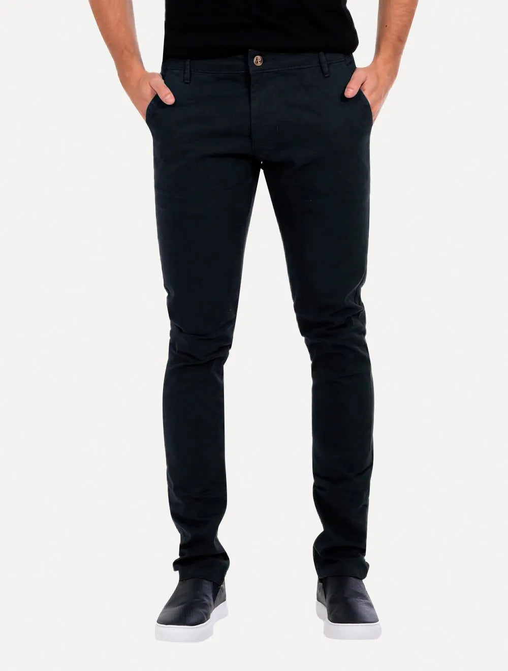 Calça Ralph Lauren Masculina Sarja Chino Stretch Azul Marinho