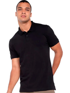 Polo Forum Masculina Piquet Muscle Logo Preta