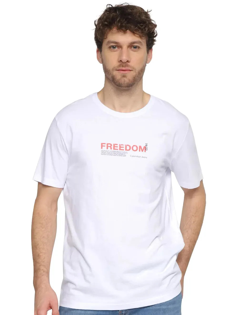 Camiseta Calvin Klein Jeans Masculina Freedom 78/23 Branca