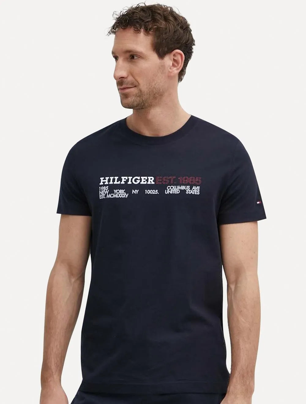 Camiseta Tommy Hilfiger Masculina Monotype 1985 Logo Azul Marinho
