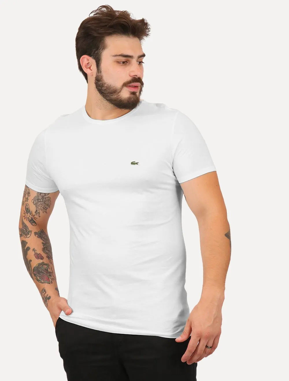 Camiseta Lacoste Masculina Jersey Pima Cotton Branca