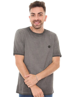 Camiseta John John Masculina Rubber Key Transfer Chumbo