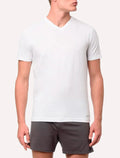 Camisetas Calvin Klein Underwear Masculinas V-Neck Branca e Preta Pack 2UN