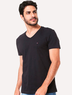 Camiseta Tommy Hilfiger Masculina Essential V-Neck Preta