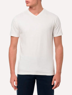 Camisetas Calvin Klein Underwear V-Neck Brancas Pack 2UN
