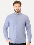 Camisa Aramis Masculina Slim Oxford Button Down Azul Royal Mescla