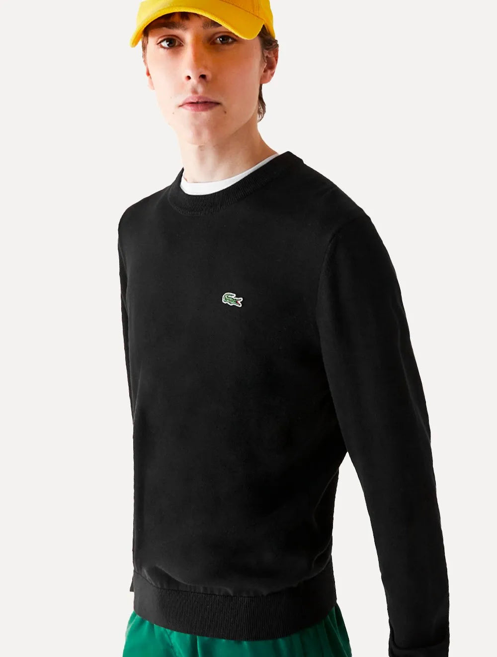 Suéter Lacoste Masculino Classic Fit Gola Redonda Logo Preto