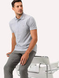 Polo Aramis Masculina Piquet Inner Detail Cinza Mescla
