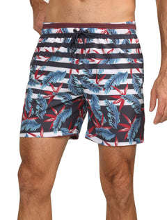 Short Dudalina Masculino D'Água Striped Floral Azul Marinho