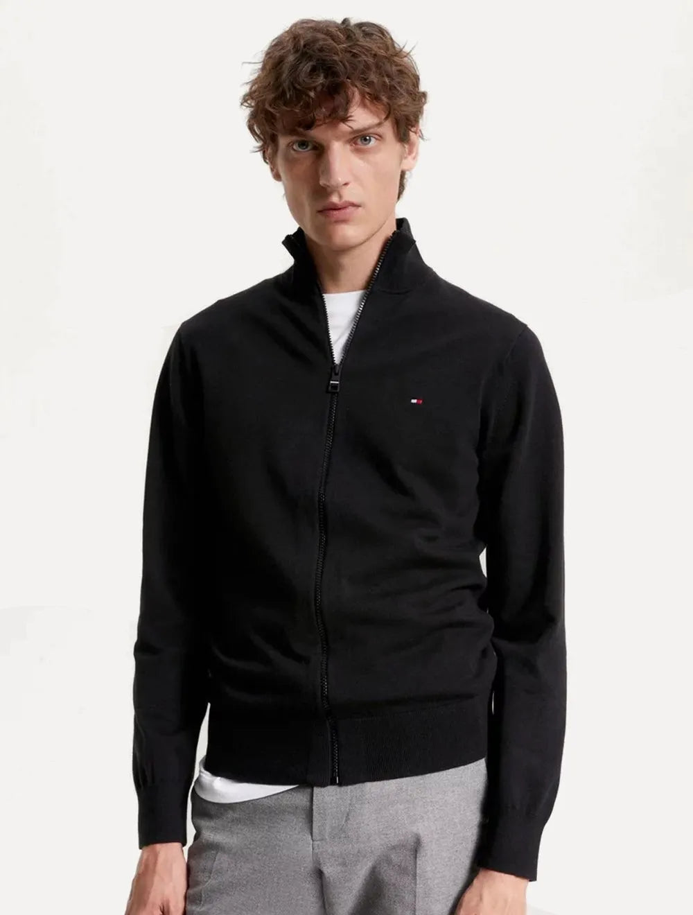 Suéter Tommy Hilfiger Masculino 1985 Zip Through Preto