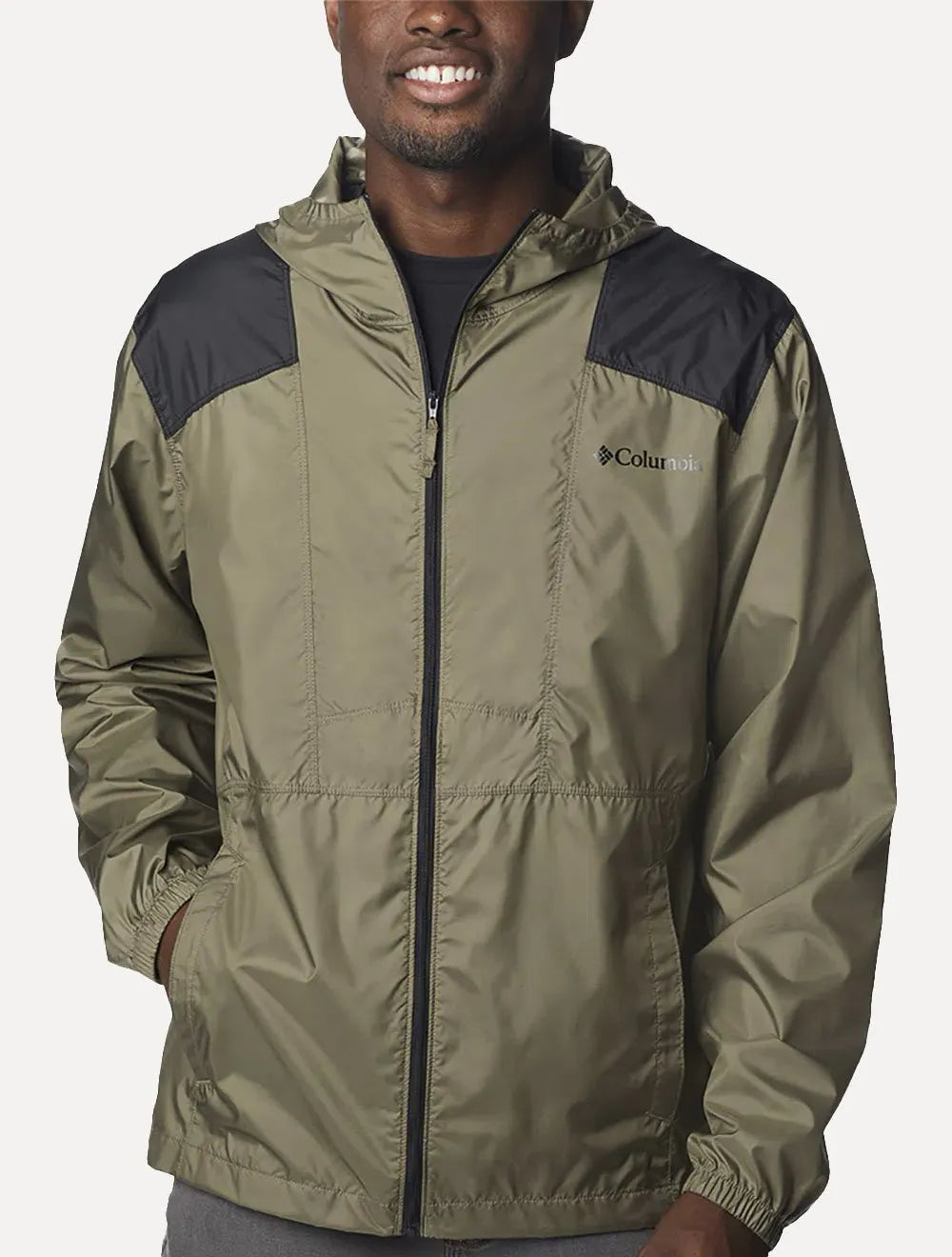 Jaqueta Columbia Masculina Corta Vento Flashback Windbreaker Verde Escuro