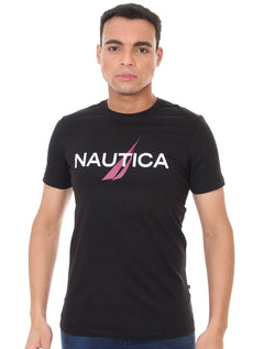 Camiseta Nautica Masculina Purple Logo Graphic Preta