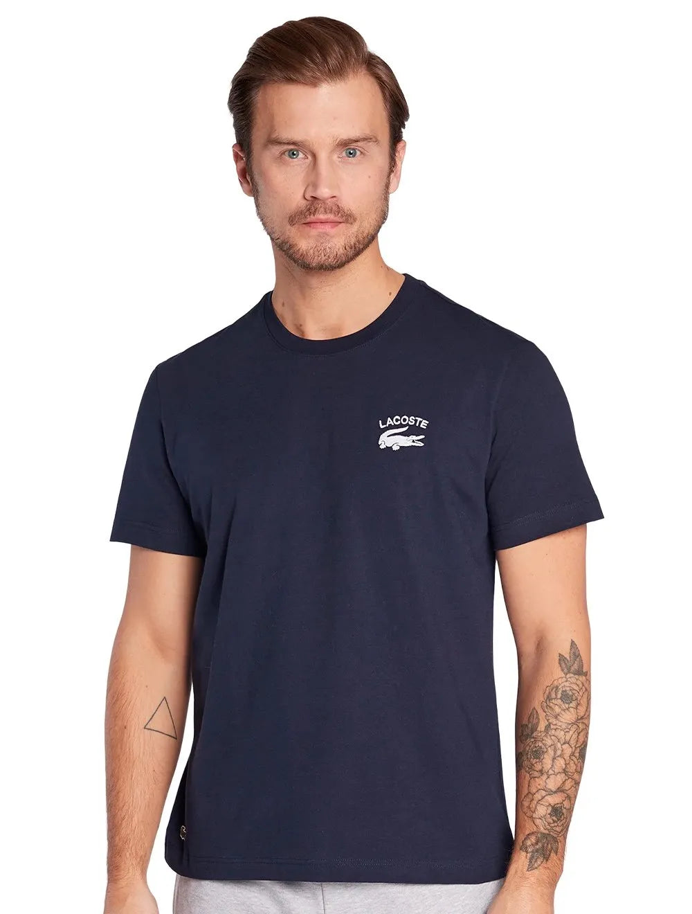 Camiseta Lacoste Masculina Regular Fit Cotton Jersey Azul Marinho