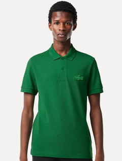Polo Lacoste Masculina Regular Piquet Quilted Crocodile Badge Verde