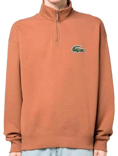Moletom Lacoste Masculino Loose Fit Big Croco Half-Zip Marrom