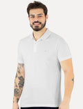 Polo Calvin Klein Masculina Piquet Slim Básica Sem Friso Branca