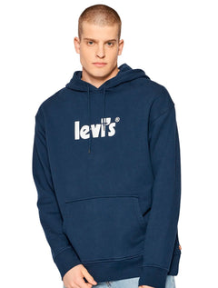 Moletom Levis Masculino Hoodie Fleece Relaxed Graphic Azul Marinho