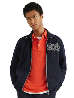 Moletom Tommy Hilfiger Masculina Badged Graphic Zip Through Azul Marinho