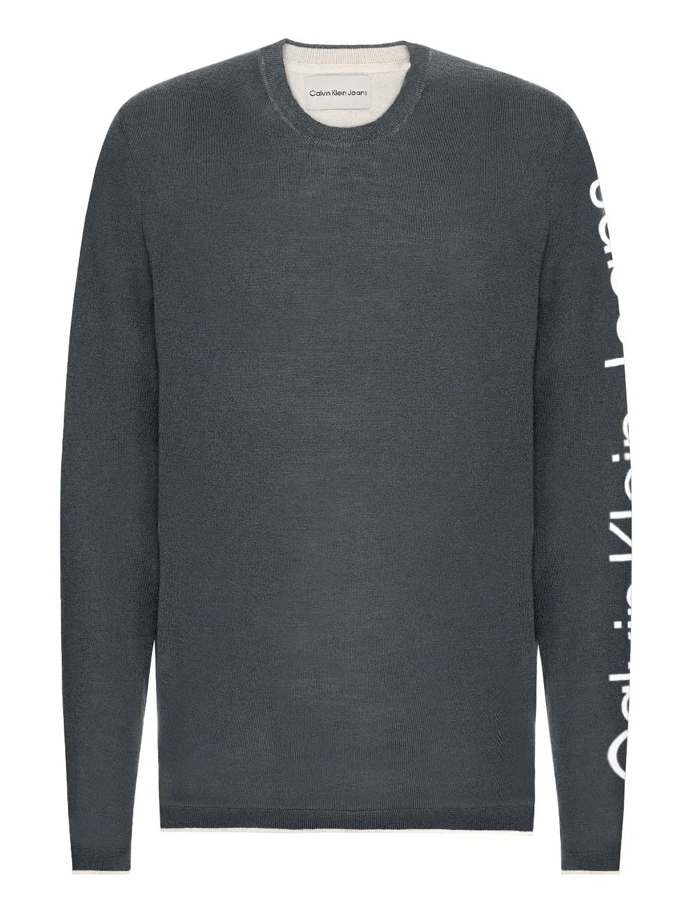 Suéter Calvin Klein Jeans Tricot Arm Logo Chumbo