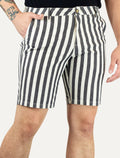 Bermuda Reserva Masculina Listrada Off-White/Preta